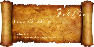 Fecz Ádám névjegykártya